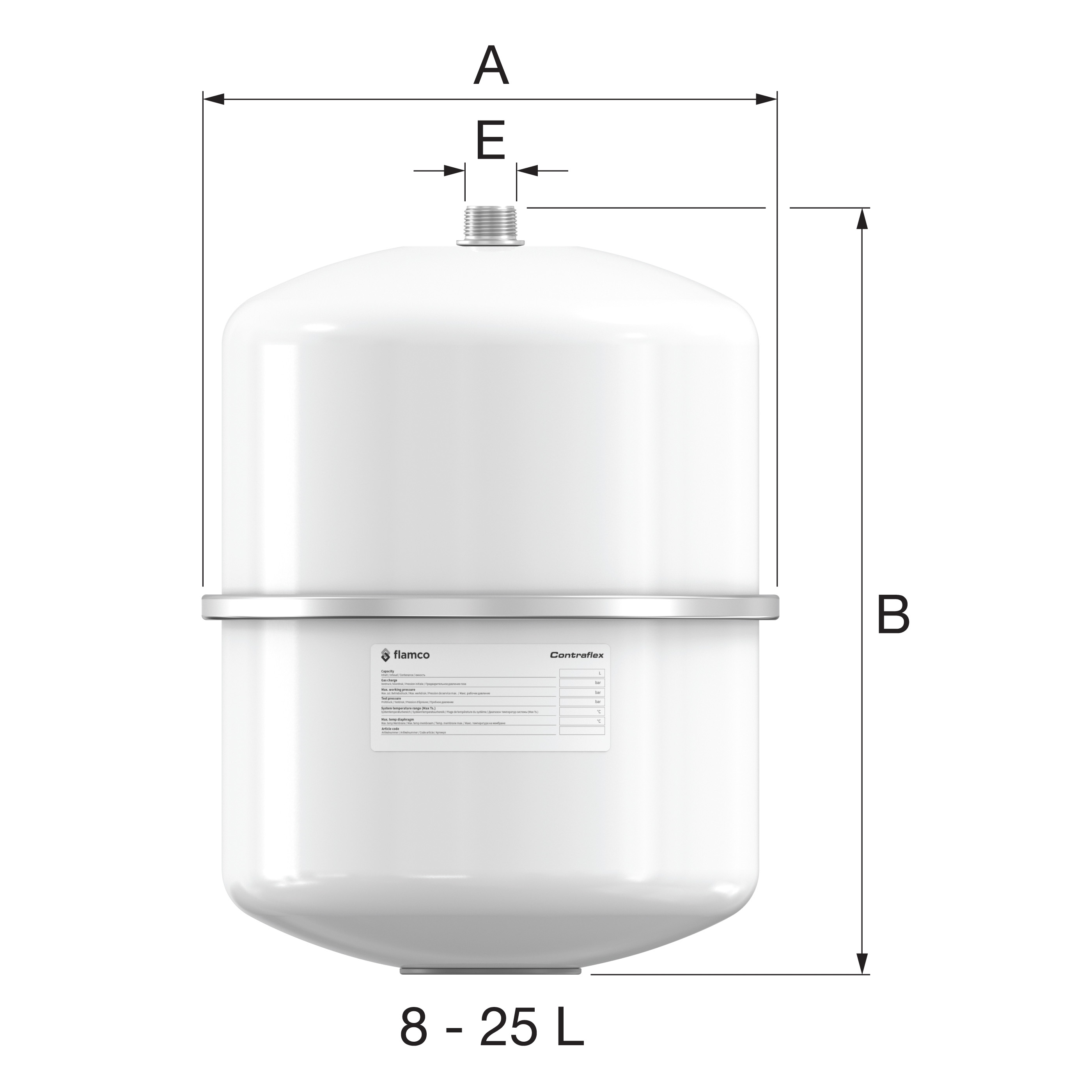 Expanzná nádoba 12/3 Flamco Contraflex biela