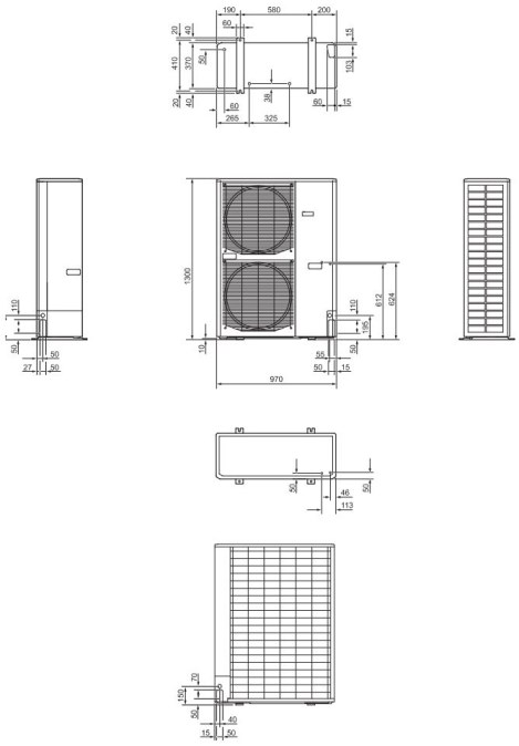 NIBE AMS 10-16 + LUCIE 200-8/12 SPLIT tepelné čerpadlo 7,03kW, 400V, vzduch-voda, vonkajšia+vnútorná jednotka so zásobníkom