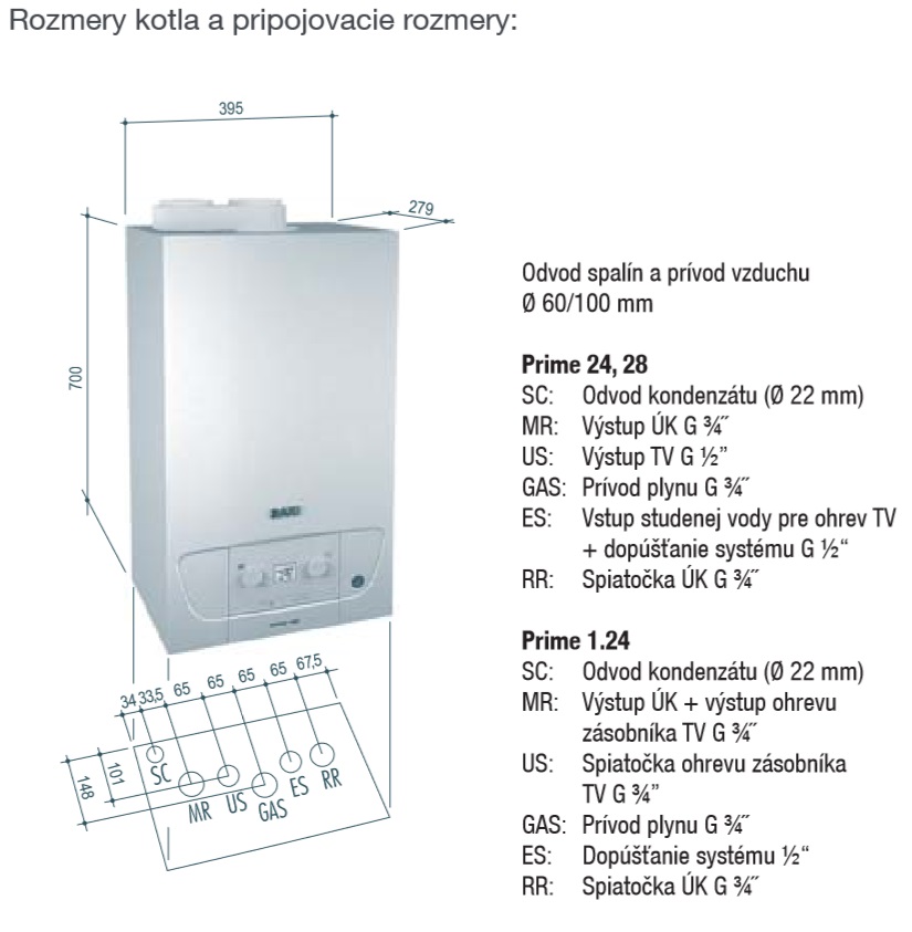 Baxi PRIME 1.24 + Zásobník 125l