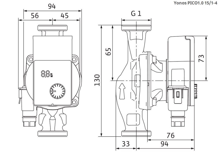 Wilo Yonos PICO1.0 15/1-4-130