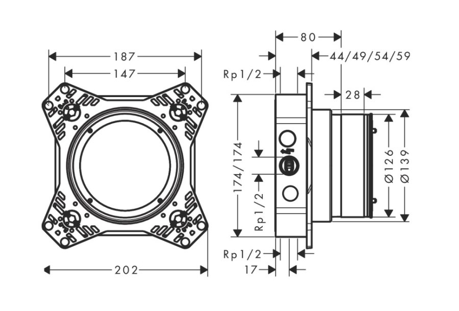 HANSGROHE iBox 2 základné teleso univerzál 01500180