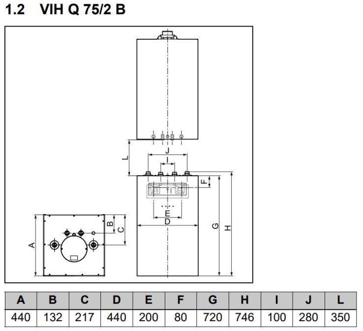 VAILLANT UNISTOR VIH Q 75/2 B nepriamo vykurovací zásobník 68l, 1 výmenník, závesný