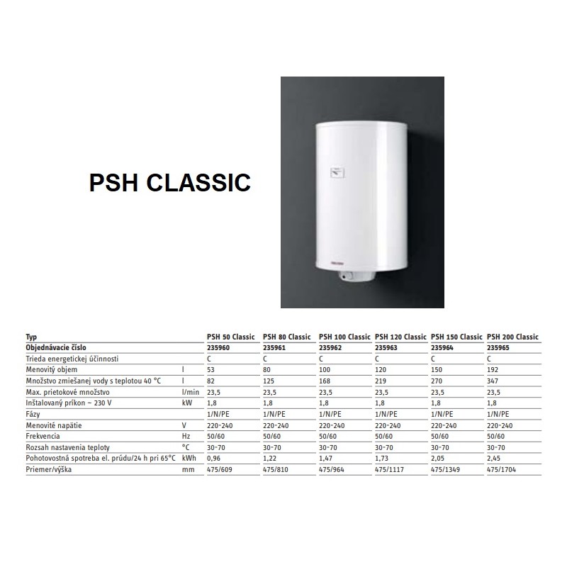 STIEBEL ELTRON PSH 80 CLASSIC zásobníkový ohrievač 80l, elektrický, závesný