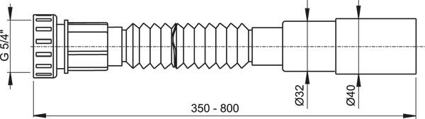 ALCADRAIN A760 Flexi pripojenie 5/4" × DN40/32 kov