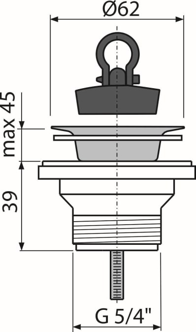 ALCADRAIN A31 Výpusť umývadlová 5/4" s nerezovou mriežkou 63