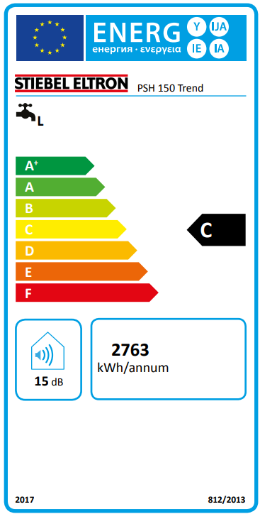 STIEBEL ELTRON PSH 100 TREND zásobníkový ohrievač 100l, elektrický, závesný - energetický štítok
