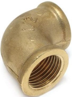 Mosadzné koleno 90 1/4" FF DN8