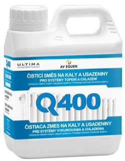 Q400 Čistiaca kvapalina na kaly a usadeniny pre vykurovacie a chladiace systémy