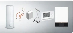 Zostava VIESSMANN Vitodens 200-W 1,9 – 25kW B2HF 7" farebný + Vitocell 100-W (300l) CVBC